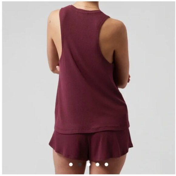 Athleta | Well Rested Rib Sleep Set In Deep Burgundy - Picture 3 of 10